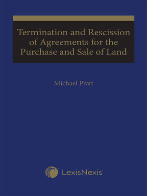 cover image of Termination and Rescission of Agreements for the Purchase and Sale of Land
